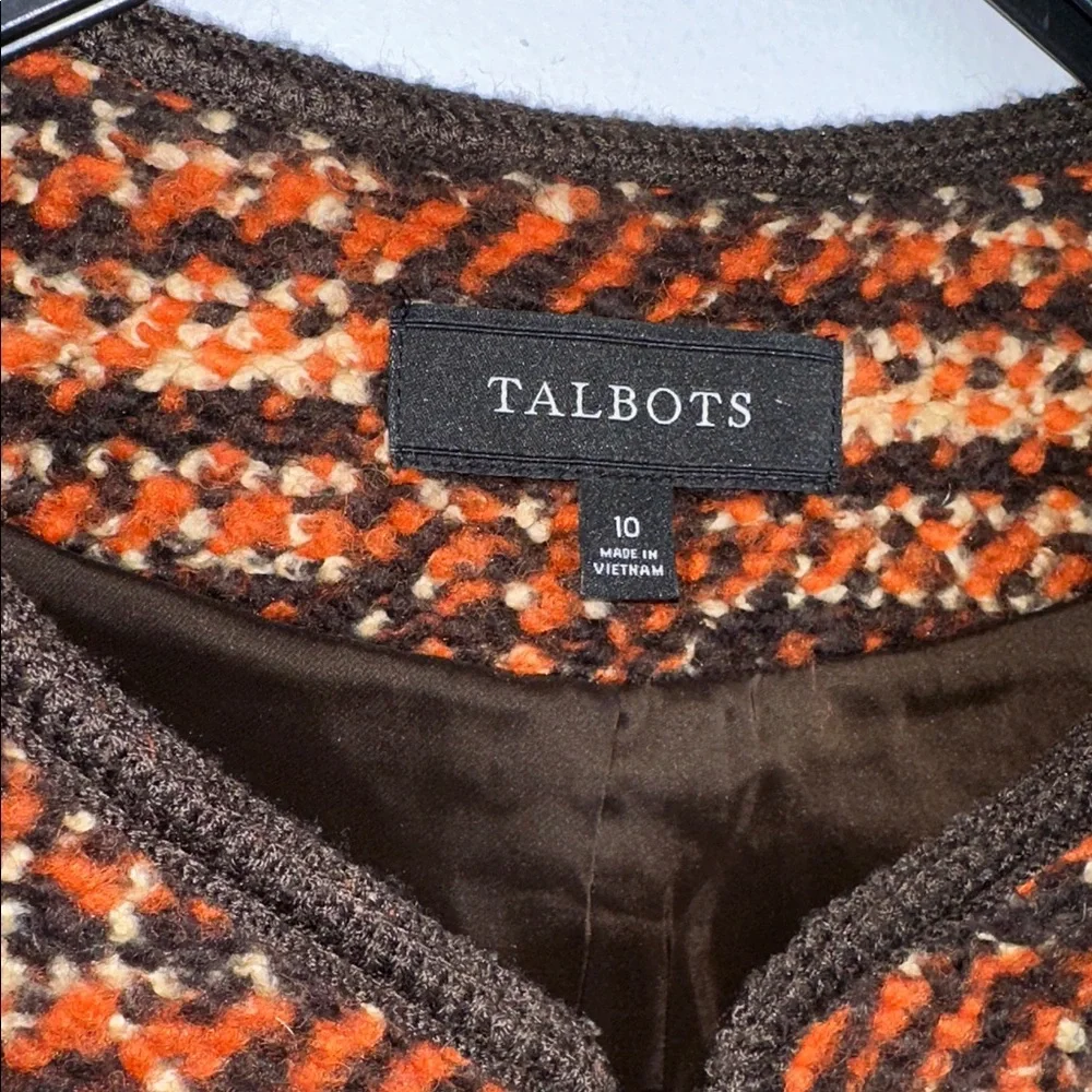 Talbots wool blend zip up blazer jacket size 10 - Picture 2 of 6